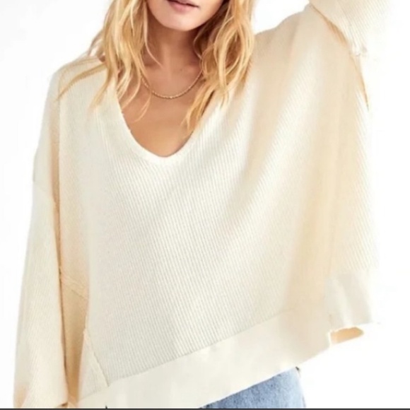 Free People Santa Clara Dolman Thermal Alabaster Size Small New with Tag - Picture 2 of 12